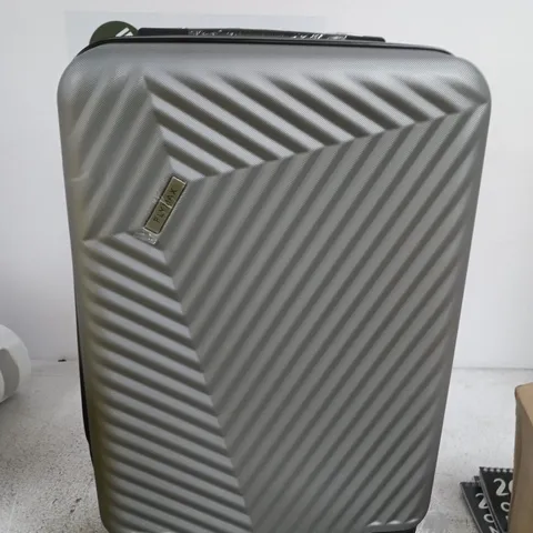 FLYMAX 20 INCH SILVER/GREY SUITCASE – 55X35X20CM