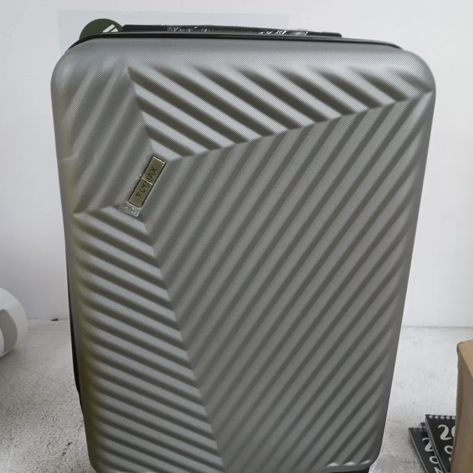 FLYMAX 20 INCH SILVER/GREY SUITCASE – 55X35X20CM 