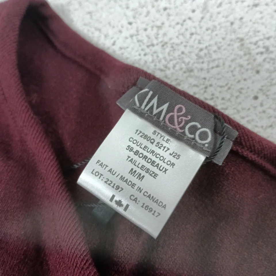 MIM & CO BURGUNDY WOMEN'S TOP – SIZE M
