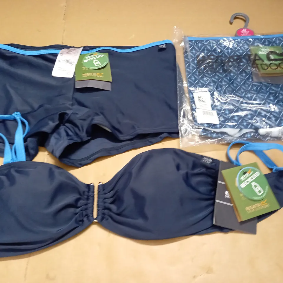 LOT OF 3 REGATTA NAVY SWIMWEAR ITEMS - SHORTS UK 16 / BRA UK 14