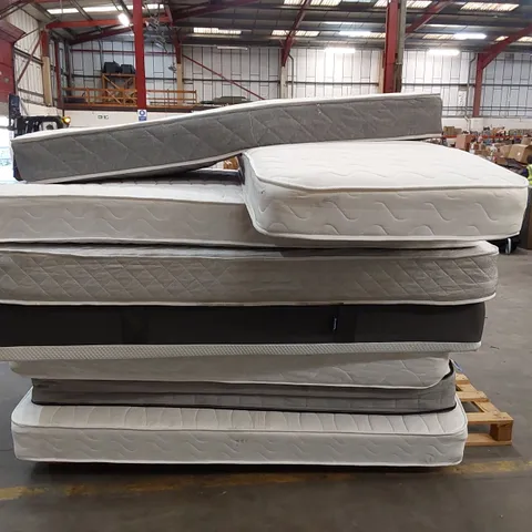 PALLET OF 8X ASSORTED MATTRESSES - SIZES, BRANDS AND CONDITIONS VARY