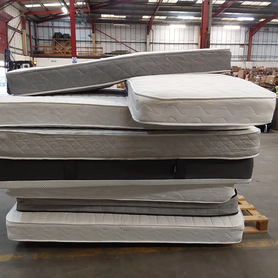 PALLET OF 8X ASSORTED MATTRESSES - SIZES, BRANDS AND CONDITIONS VARY