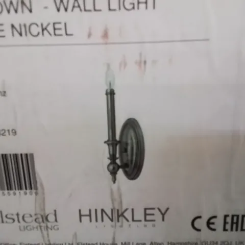 BOXED HINKLEY LIGHTING ANTIQUE NICKEL TRADITIONAL CANDELABRA WALL LIGHT -SILVER-