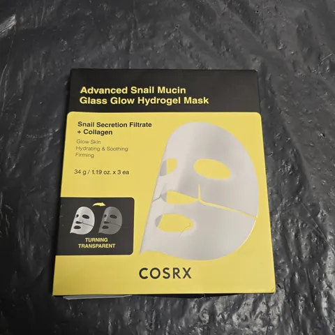 COSRX ADVANCED SNAIL MUCIN GLASS GLOW HYDROGEL MASK – 3 X 34 G