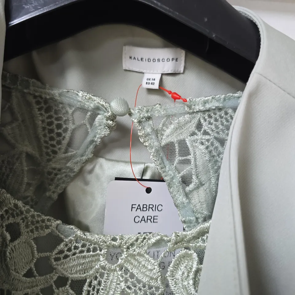 KALEIDOSCOPE SAGE LACE DRESS & JACKET - UK 14