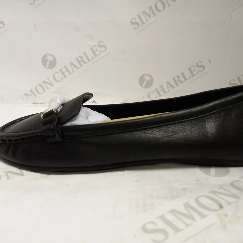 BRAND NEW DUNE LONDON BLACK LEATHER SNAFFLE TRIM LOAFERS SIZE 5