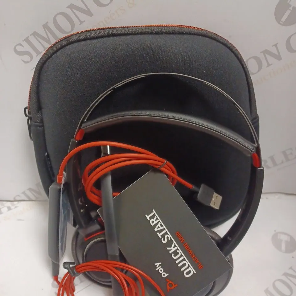 2 X PLANTRONICS BLACKWIRE 5220 CORDED USB HEADSET 