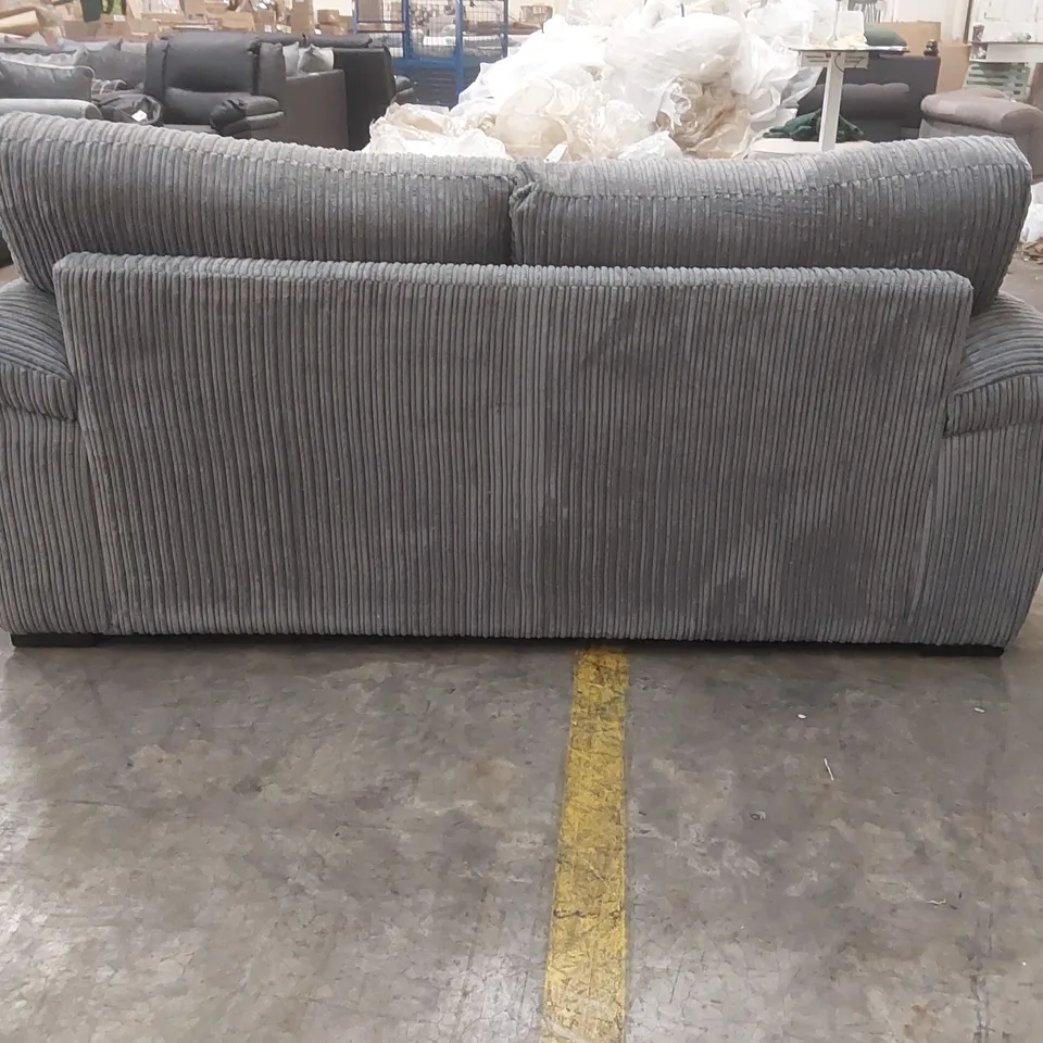 QUALITY DESIGNER AMALFI STANDARD BACK FABRIC 2 SEATER SOFA BED - CHARCOAL