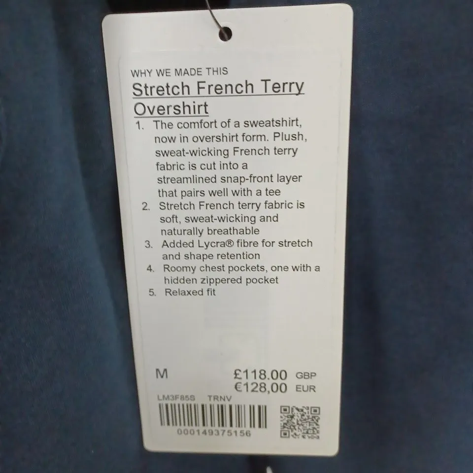 LULULEMON STRETCH FRENCH TERRY OVERSHIRT - M