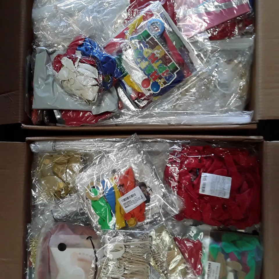 PALLET TO CONTAIN 20 BOXES OF ASSORTED PARTY DECORATIONS AND BALLOONS ECT