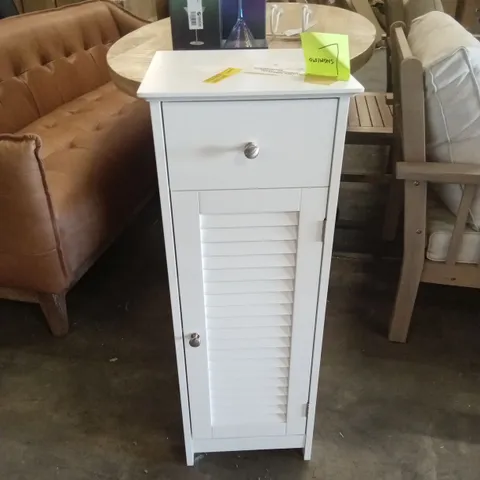 SHUTTER DOOR 32.1 x 84.5cm FREE-STANDING CABINET - WHITE