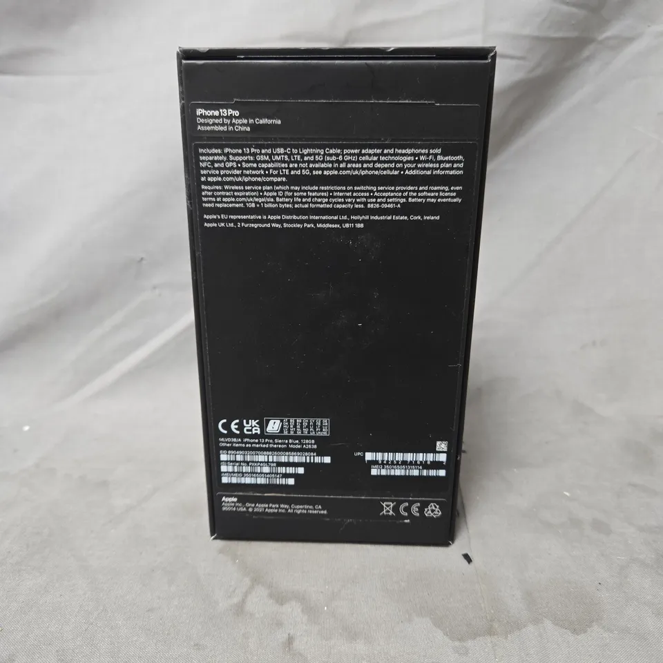 APPLE IPHONE 13 PRO – BLUE – BOXED WITH ORIGINAL BOX (DAMAGED REAR GLASS)