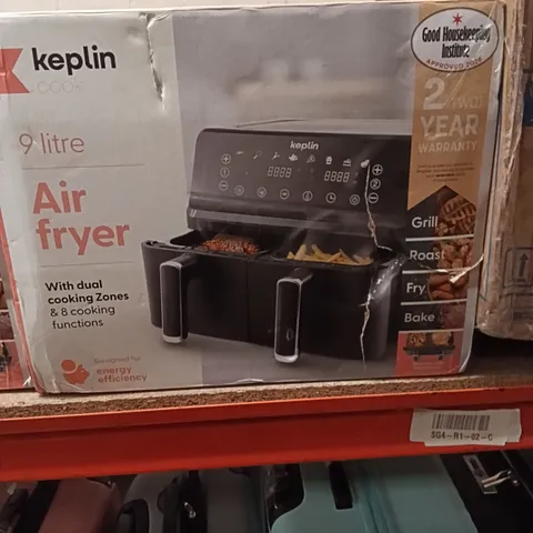 BOXED KEPLIN AIR FRYER WITH DUAL COOKING ZONES 9 LITRE BLACK COLOUR