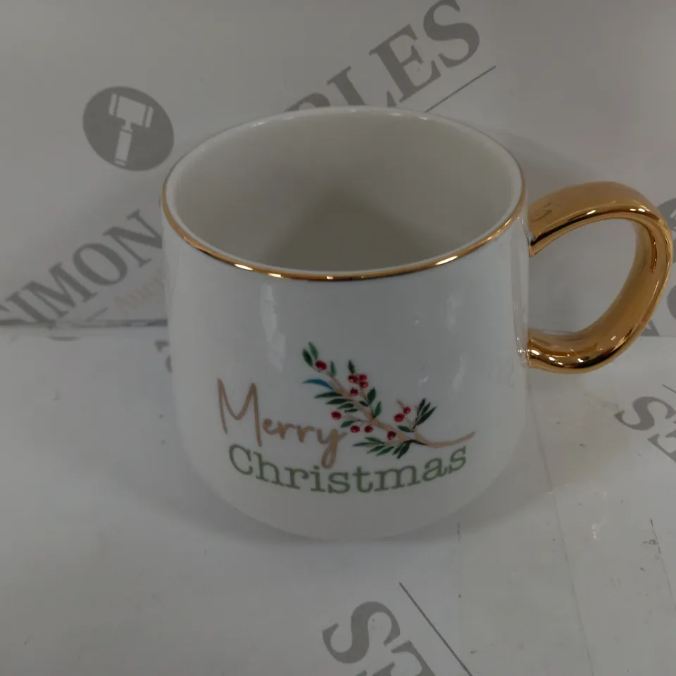 SET OF 4 SARA DAVIES PRINTED CHRISTMAS MUGS