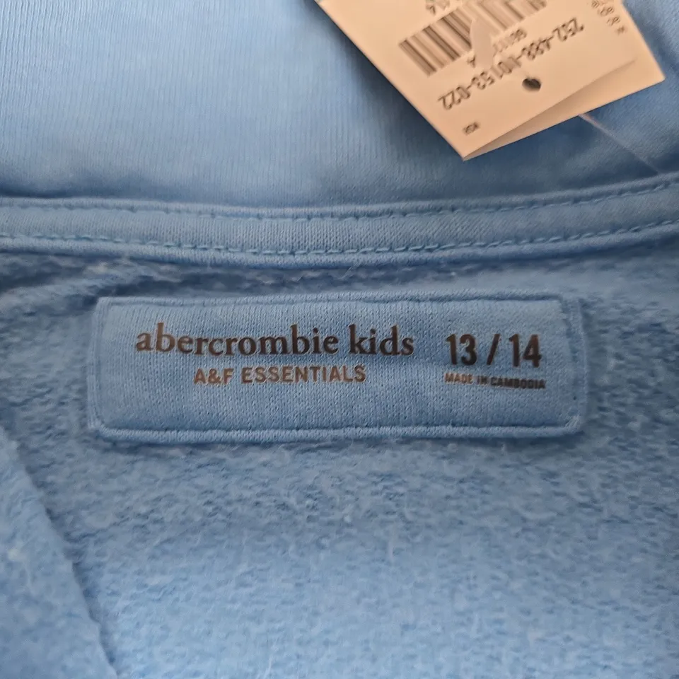 ABERCROMBIE KIDS A&F ESSENTIALS FLEECE PULLOVER – BLUE, UK 13/14