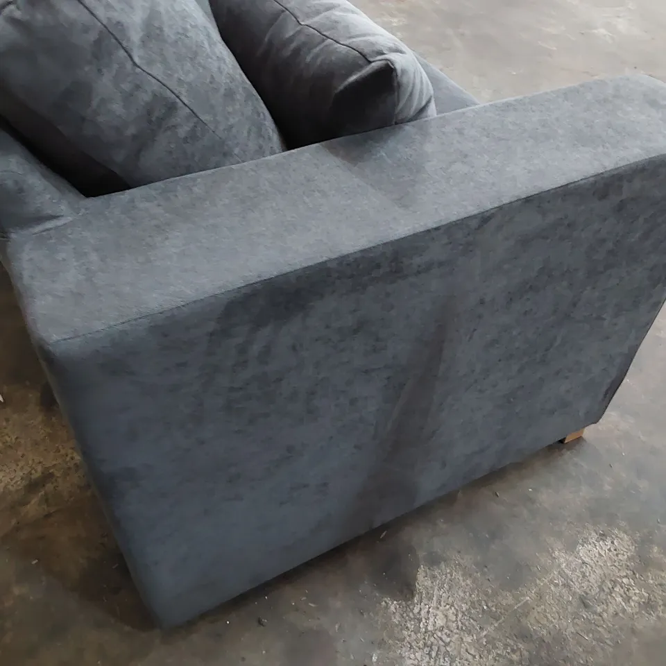 DESIGNER METAL ACTION SOFA BED GREY FABRIC 