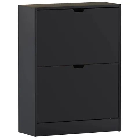 BOXED VIDA 2 DRAWER SHOE CABINET - BLACK (1 BOX)