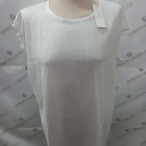 MAISON DE NEIMES SHORT SLEEVED BLOUSE IN WHITE - L