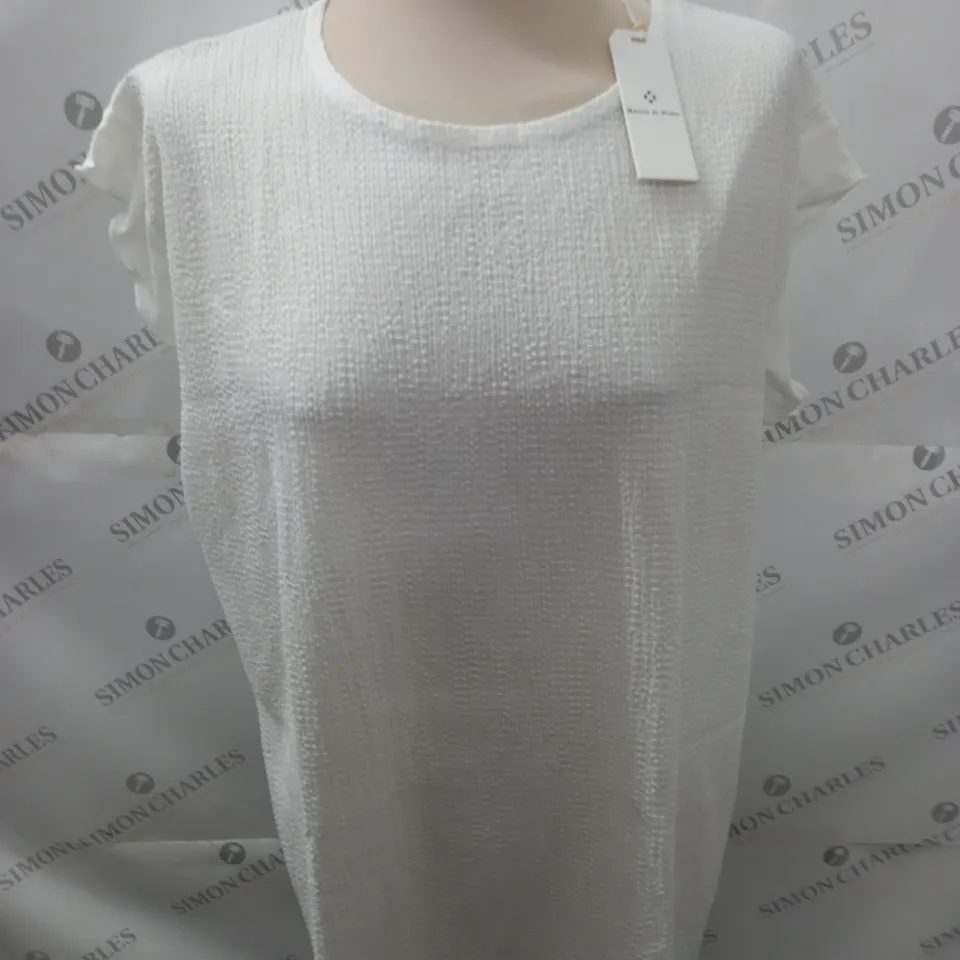 MAISON DE NEIMES SHORT SLEEVED BLOUSE IN WHITE - L