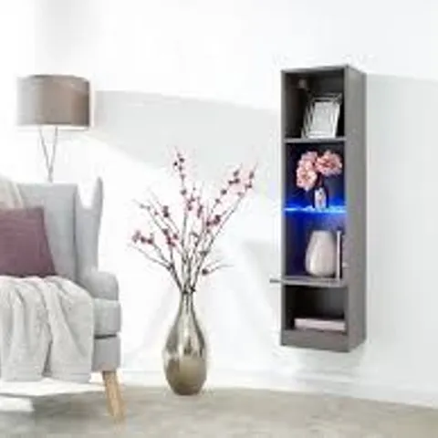 Galicia tall shelf with led - grey (1box)