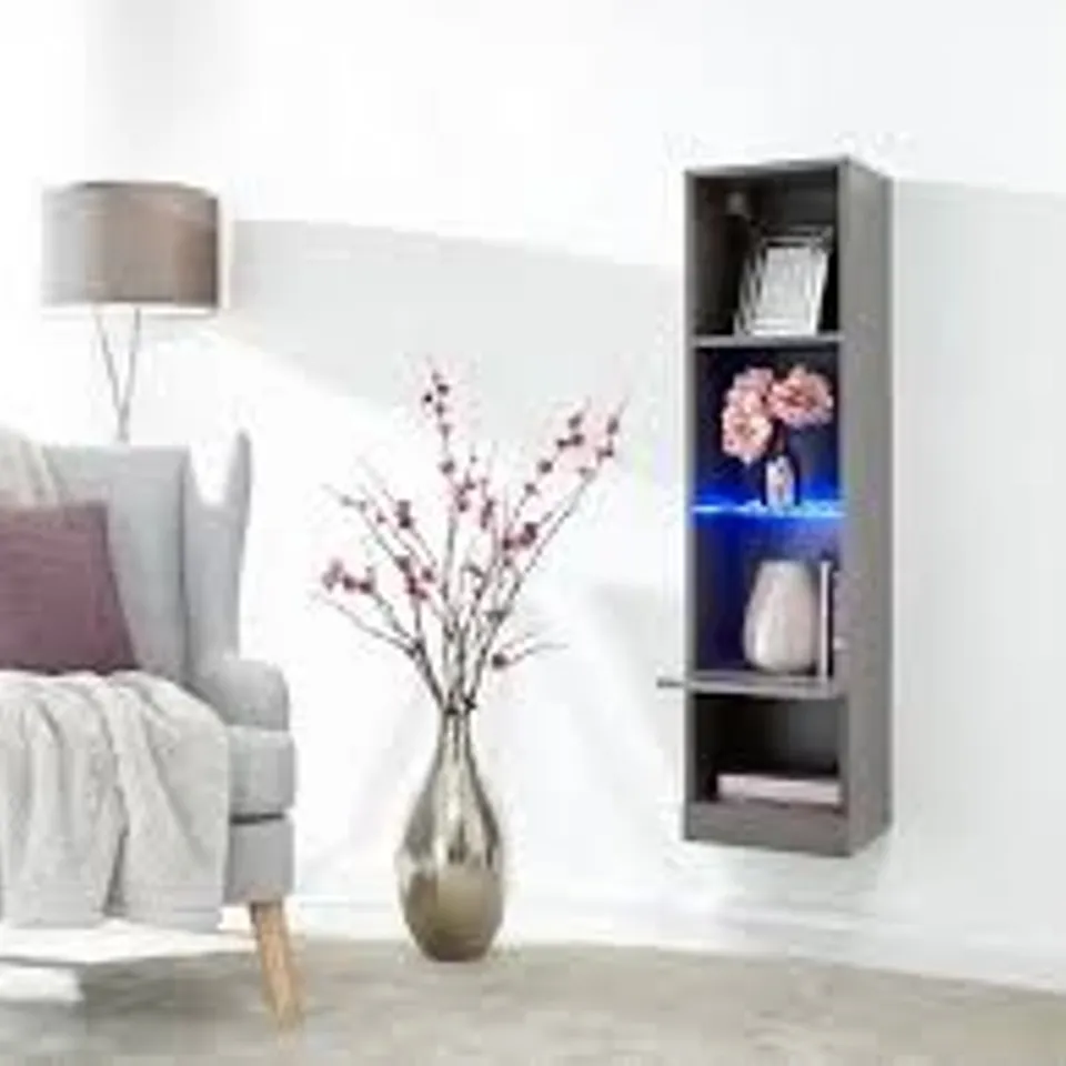Galicia tall shelf with led - grey (1box)