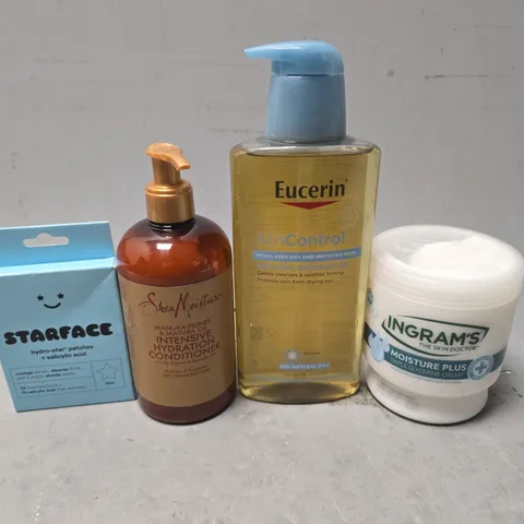 APPROXIMATELY 15 ASSORTED HEALTH & BEAUTY ITEMS TO INCLUDE - INGRAMS MOISTURE PLUS , STARFACE , EUCERIN ATO CONTROL ETC