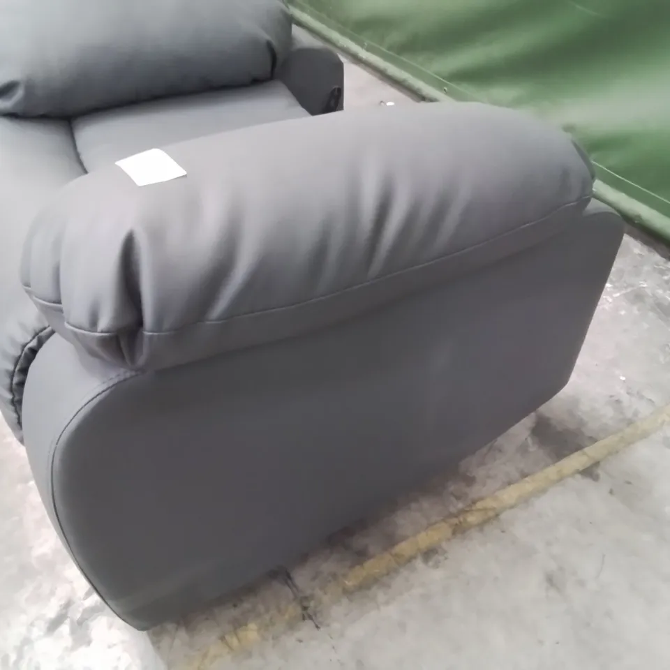 DESIGNER MANUAL RECLINING CHAIR BASE GREY LEATHER 