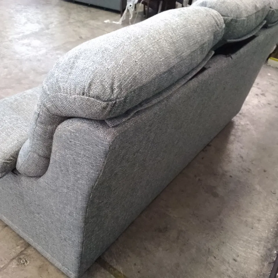 QUALITY DESIGNER G-PLAN MALVERN D 3 SEATER (3 CUSH) SOFA - DAPPLE KINGFISHER FABRIC