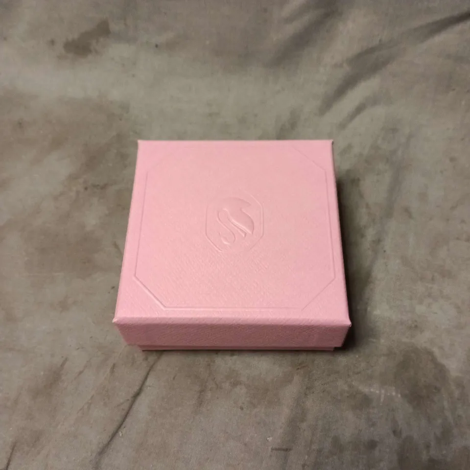 SWAROVSKI PAIR OF GOLD-TONE HOOP EARRINGS IN PINK PRESENTATION BOX