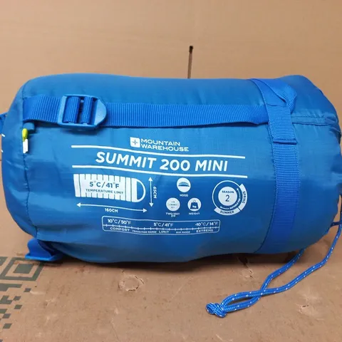 MOUNTAIN WAREHOUSE SUMMIT MINI SQUARE SLEEPING BAG IN COBALT BLUE