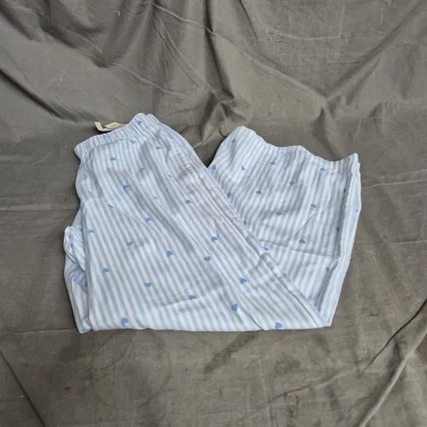 HOLLISTER SLEEP PYJAMA BOTTOMS IN BLUE HEART STRIPE SIZE SMALL SHORT