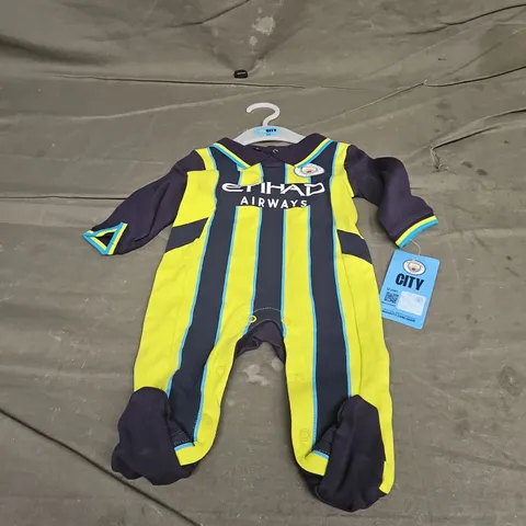 MANCHESTER CITY FC FW 24/25 AWAY BABY SLEEPSUIT SIZE 0-3M