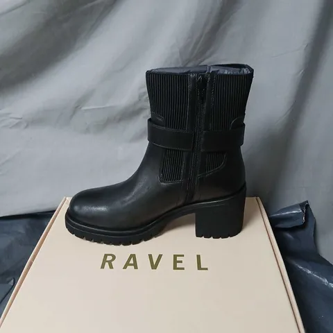 RAVEL KIRKTON RLB519 BLACK LEATHER BOOTS – UK 6 (EUR 39)