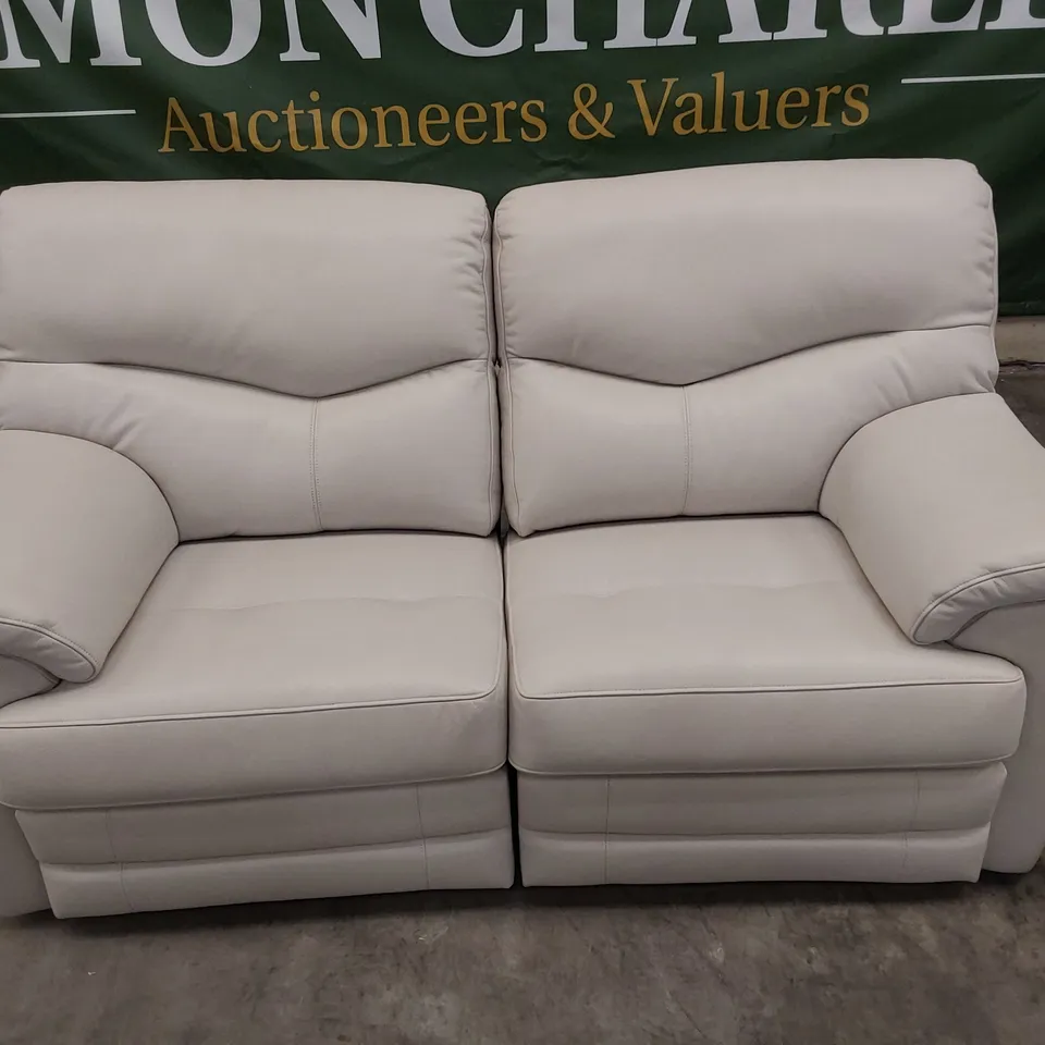 QUALITY BRITISH DESIGNER G PLAN STRATFORD EASY CHAIR CAPRI CHALK LEATHER 
