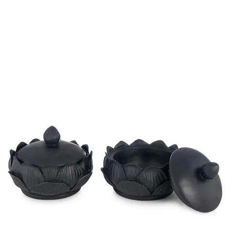 JM BY JULIEN MACDONALD SET OF 2 LOTUS FLOWER TRINKET BOXES