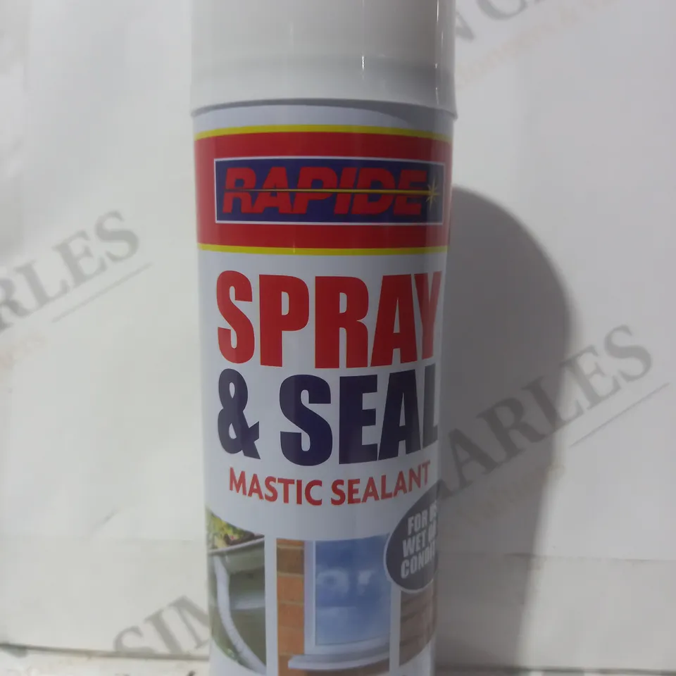 BOX OF APPROXIMATELY 20 CANS OF RAPIDE SPRAY & SEAL MASTIC SEALANT IN WHITE (300ML)