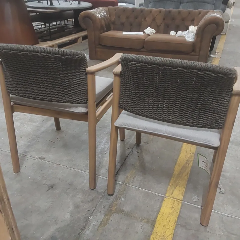 PAIR OF DESIGNER SOLID WOOD CHAIRS