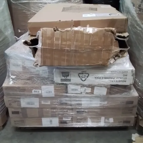 PALLET OF ASSORTED HOUSEHOLD GOODS AND PRODUCTS TO INCLUDE;LADDER,SWIMMING POOL,ANIMAL BARRIER FENCE