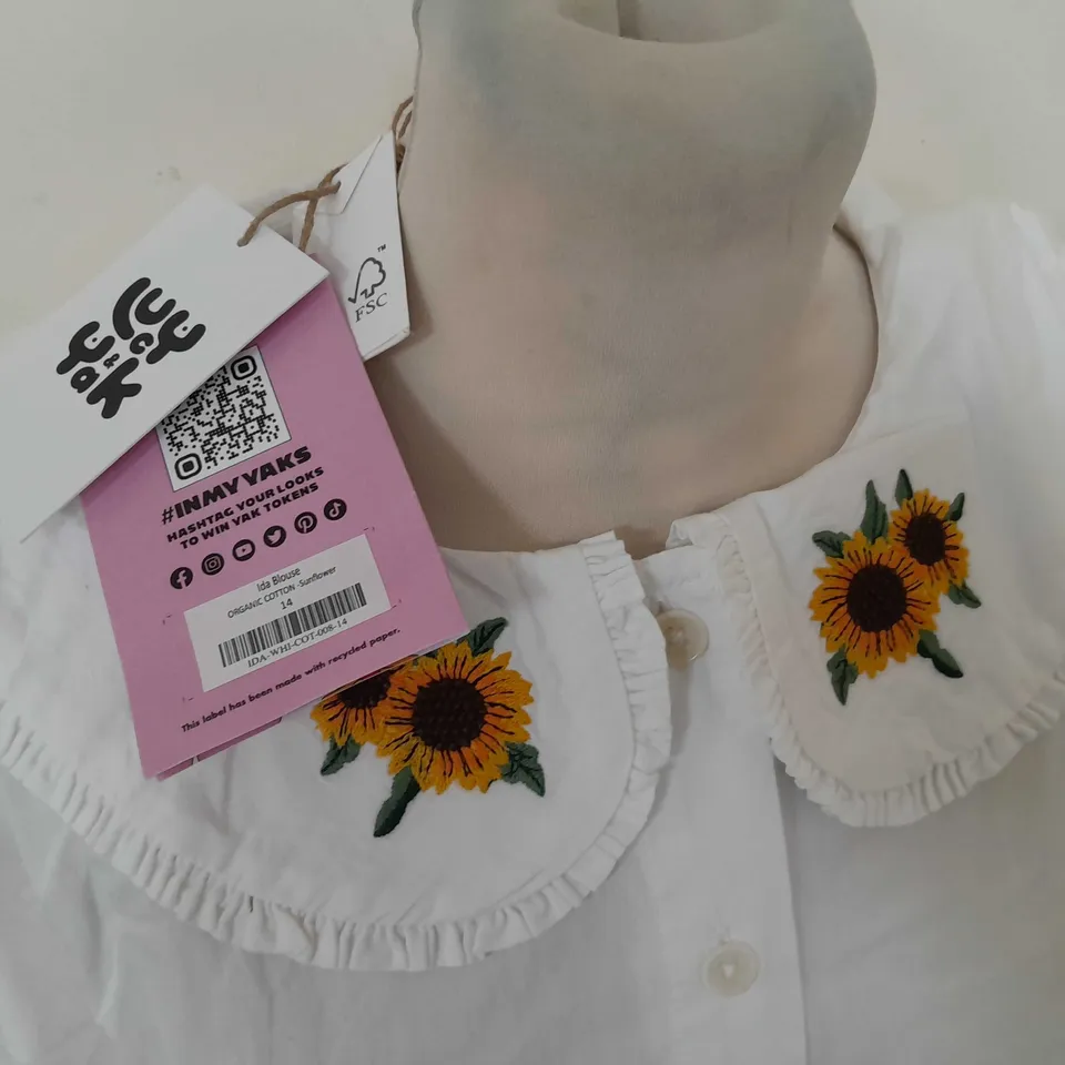LUCY AND YAK IDA SUNFLOWER BLOUSE - 14