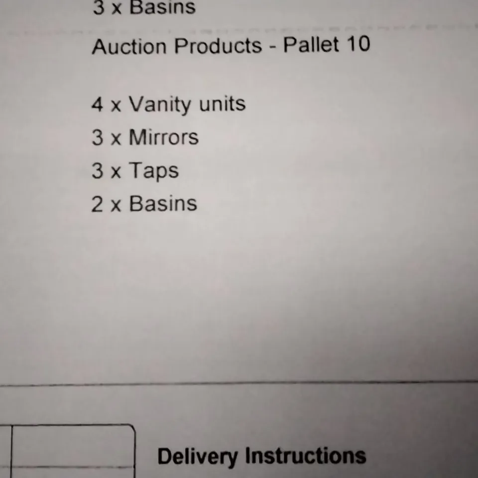 PALLET OF APPROX 12 ASSORTED BATHROOM FURNITURE TO INCLUDE VANITY UNITS, MIRRORS, TAPS AND BASINS