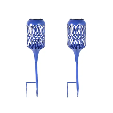 GARDEN STORIES SET OF 2 LARGE METAL SOLAR PATHWAY LIGHTS