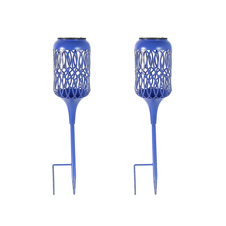 GARDEN STORIES SET OF 2 LARGE METAL SOLAR PATHWAY LIGHTS