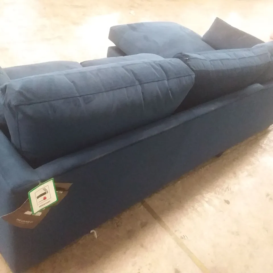 QUALITY BRITISH DESIGNER LOUNGE CO. PALOMA CHAISE END LHF GROUP DARK BLUE FABRIC 