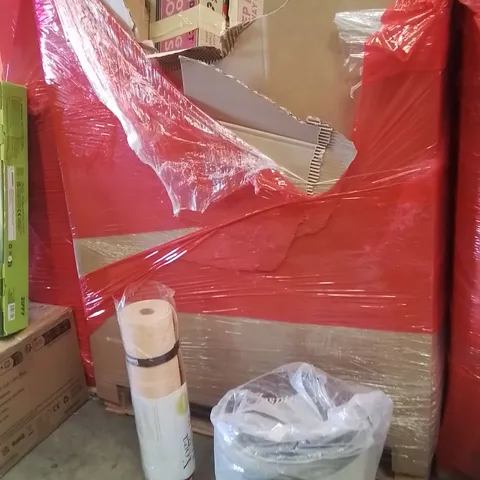 PALLET OF ASSORTED HOUSEHOLD GOODS AND PRODUCTS TO INCLUDE;OTTOMAN STORAGE BOX,YOGA MATS,PICTURE FRAME