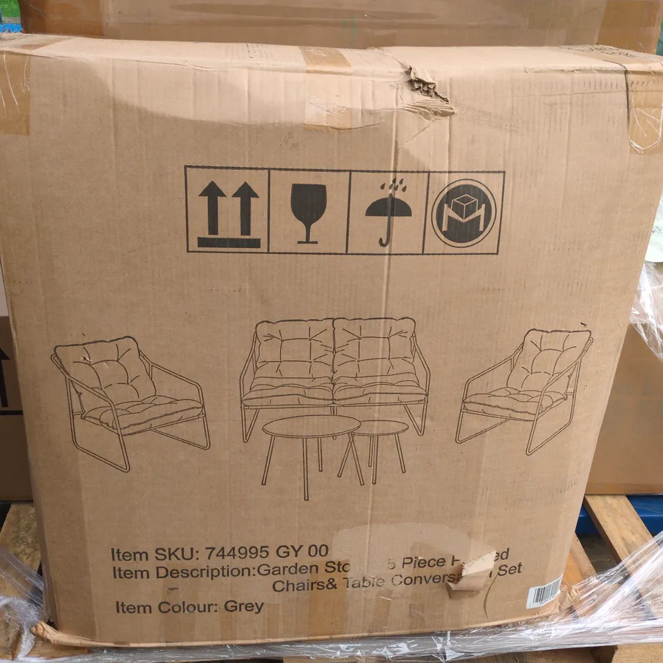 Garden & Patio Furniture Set – 5 Piece, Grey