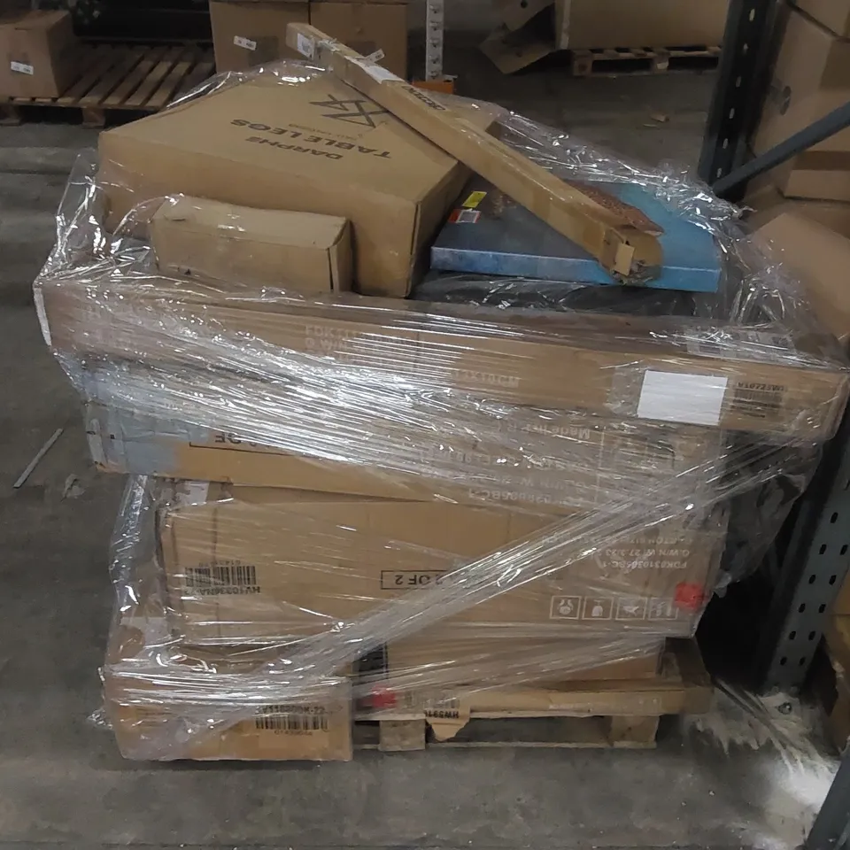 PALLET OF ASSORTED CONSUMER PRODUCTS/FURNITURE PARTS 