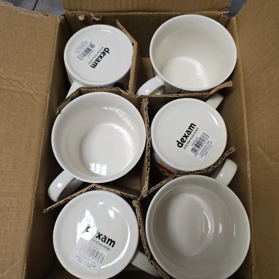 6 X DEXAM BAUBLE DESIGN CHRISTMAS MUGS