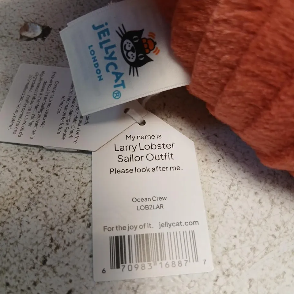 JELLYCAT LARRY LOBSTER SAILOR OUTFIT PLUSH TOY