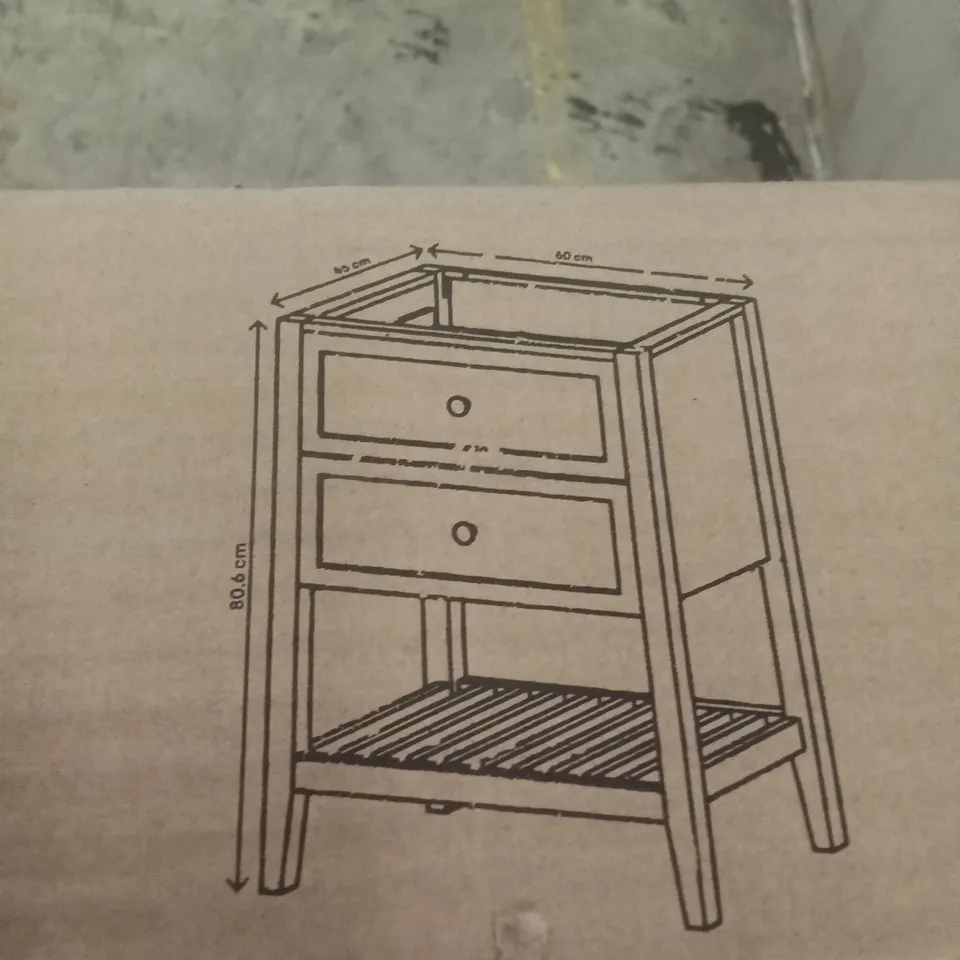BOXED GOODHOME PERMA FREE STANDING BASIN CABINET 60×80.6×45CM - GREY