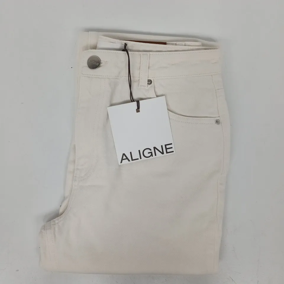 ALIGNE KICK FLARE JEANS IN ECRU SIZE 28